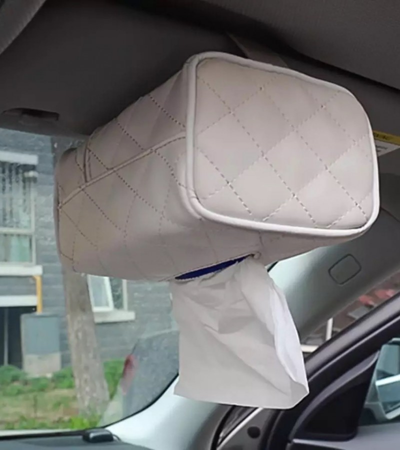 1 Pc Car Hanging Tissue Paper Box Beige
