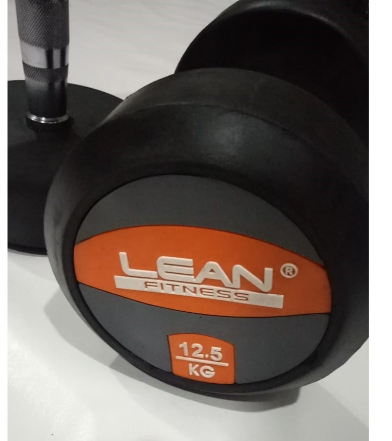 12.5 kg Lean Fitness Rubber Dumbbell Pairs
