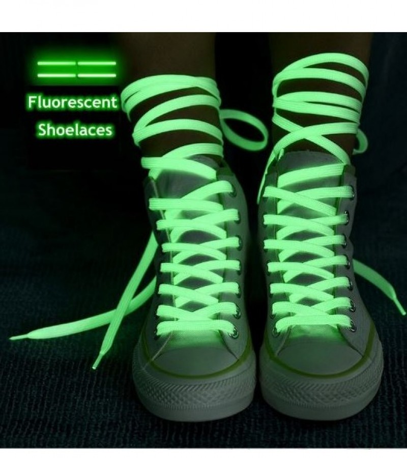 1Pair Luminous Glow In The Dark Fluorescent Shoelaces Night Glowing For Running Skates Athletic
