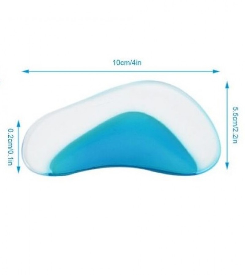 1Pair Silicone Gel Arch Support Comfortable Insole Gel Pad for Pain Relief Heel Support Protection