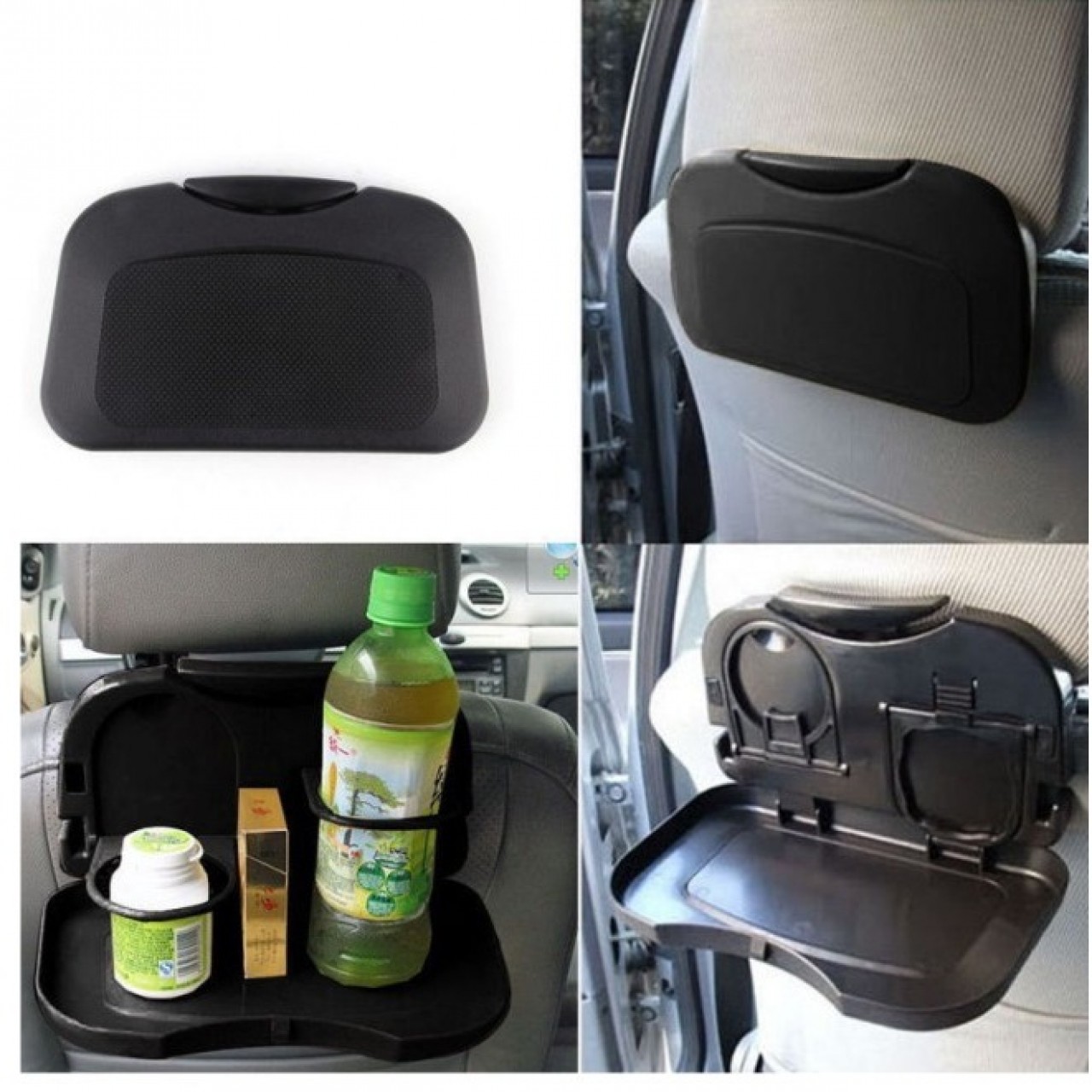 Folding Auto Car Back Seat Table Drink Food Cup Tray Holder Stand