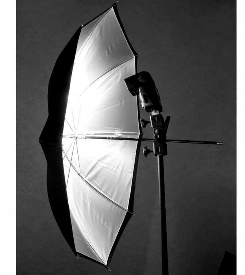 1Pcs Photography Silver Umbrella Soft Light Diffuser Reflector - Black