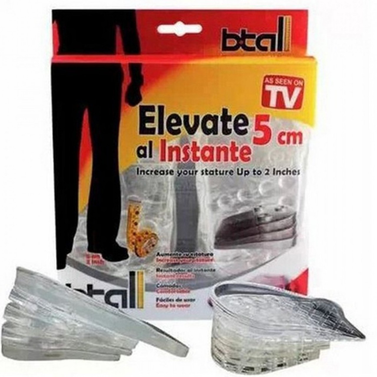 Elevate Height Up to 5 cm Instantly - 2 in 1 B Tall Shoe Insoles