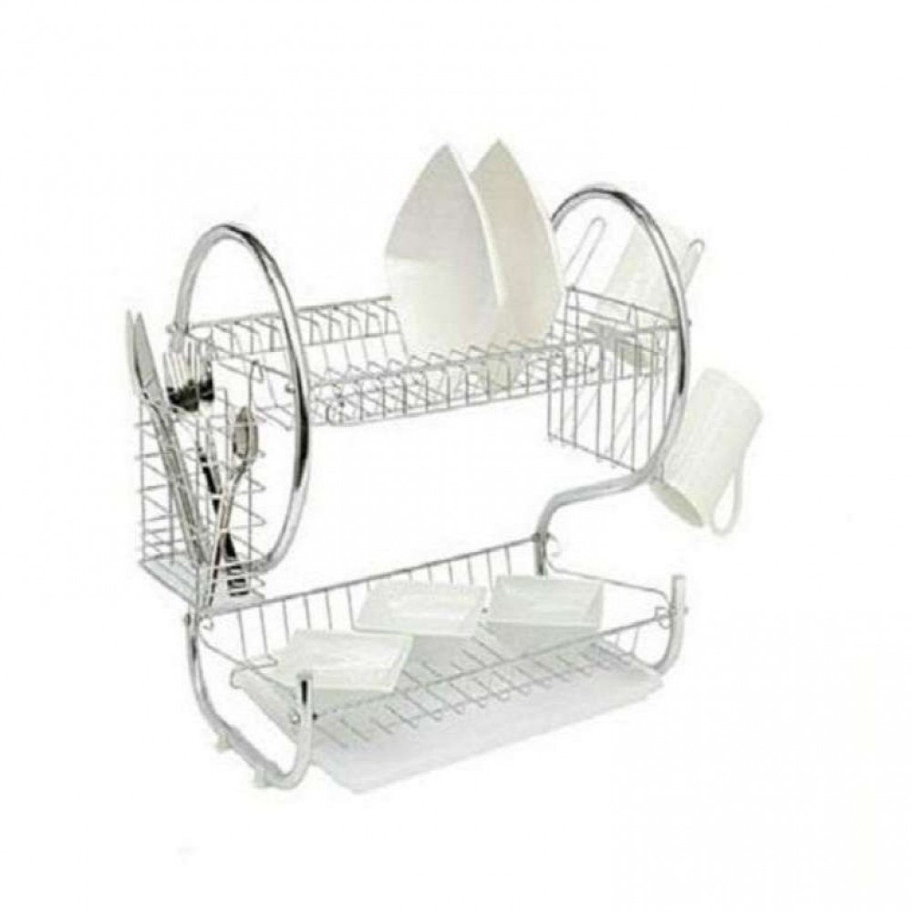 2-Layer Dish Drainer/ Plate Holder - Stainless Steel