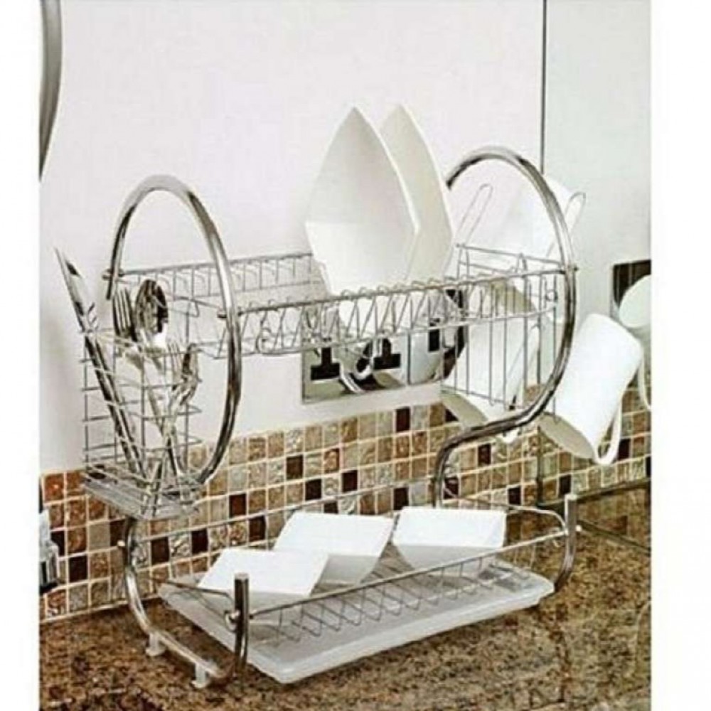 2-Layer Dish Drainer/ Plate Holder - Stainless Steel