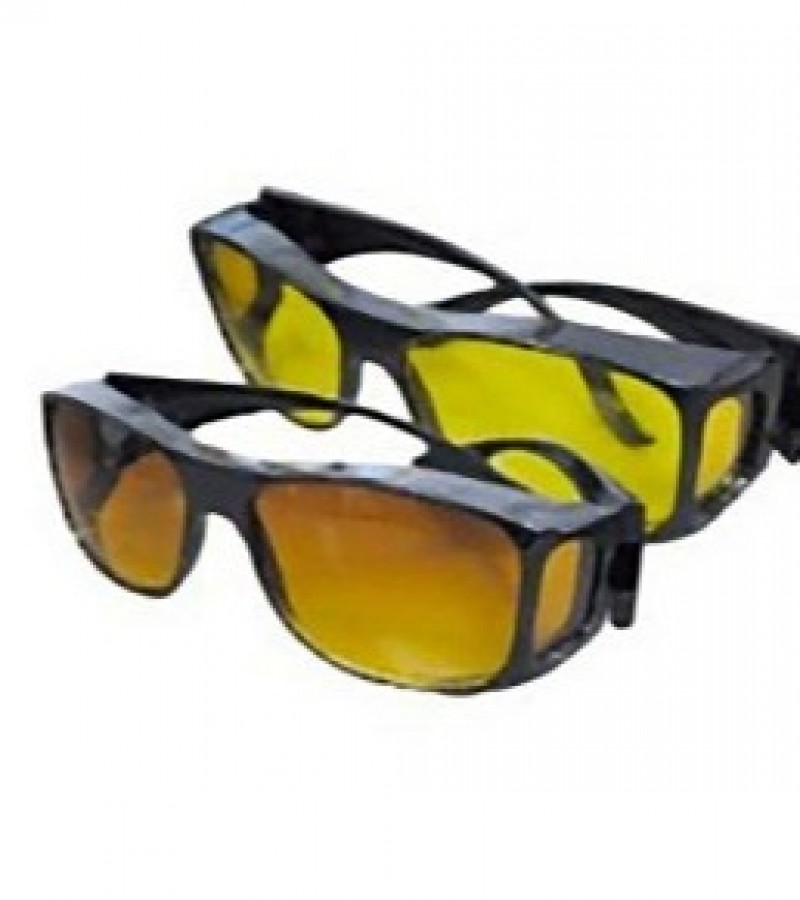 2-Pairs - HD Night Vision Glasses (Black & Yellow)