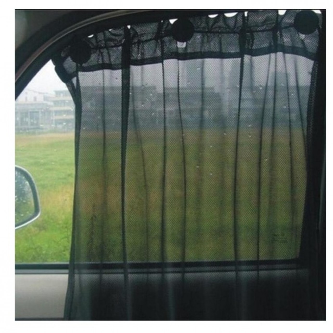 2 Pcs Black, Car Sun Shade Side Window Curtain Mesh Fabric