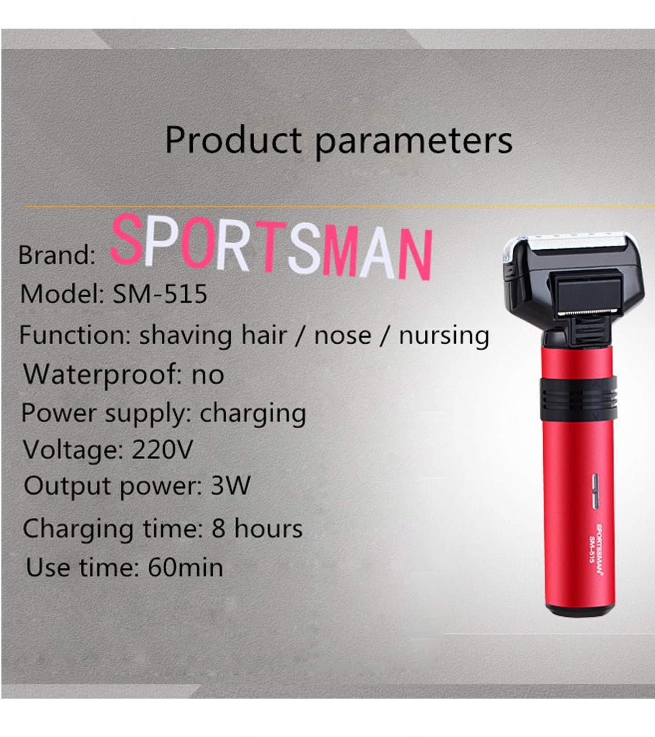 3 In 1 Electric Nose & Ear Trimmer SPORTSMAN SM-515 Multiple Function - SM-515