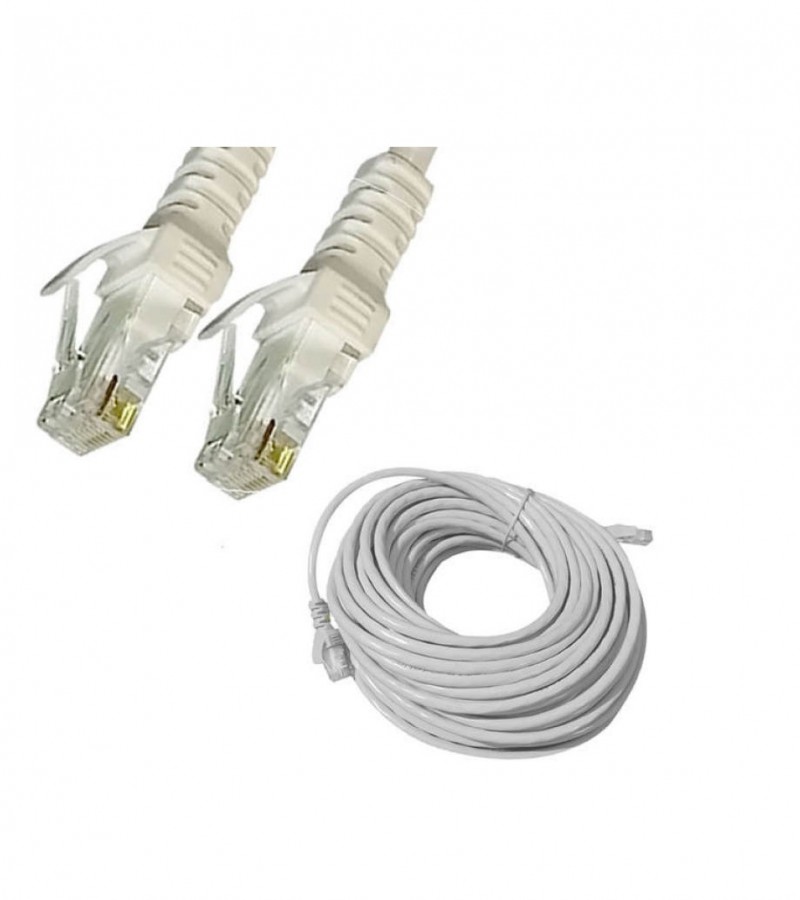 3 meters CAT 6 LAN Cable Ethernet Internet Wire FIXED Connectors - White Male to Male