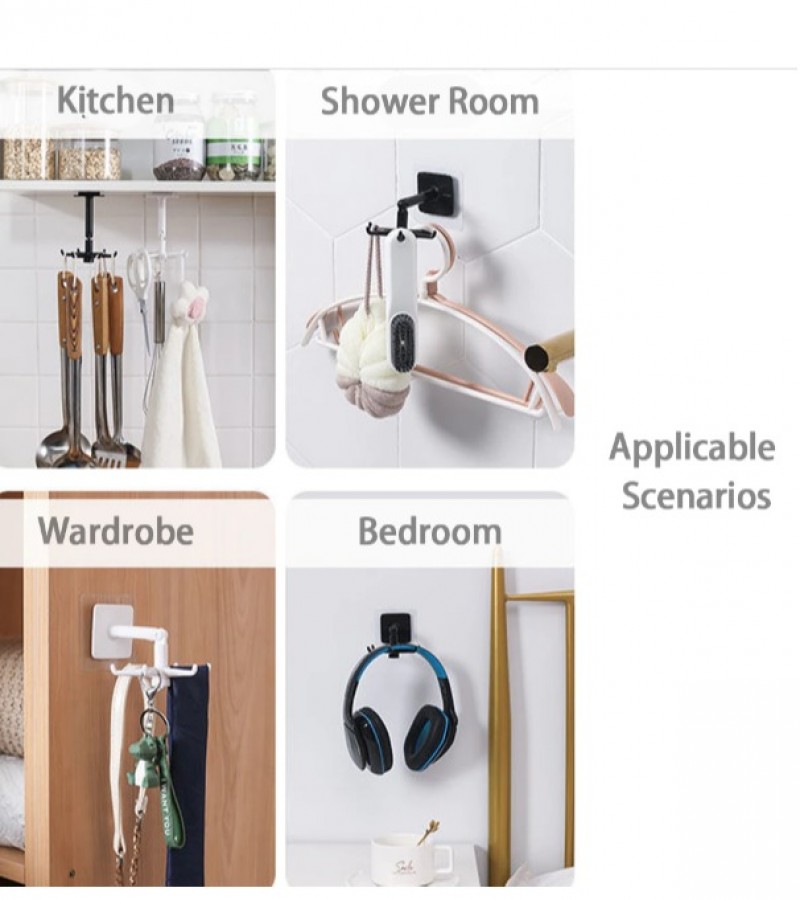 360 Degree Rotating Hook Wall Mounted With Six Hooks Kitchen and Bathroom Storage  Holder Accessories - Sale price - Buy online in Pakistan - Farosh.pk
