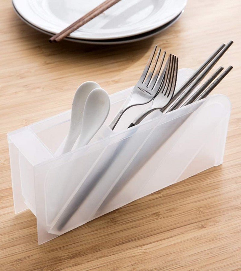 4 Grid Desktop Plastic Pen Pencil Makeup Cosmetic Holder Stationery Storage Organizer Tray - 1Pcs