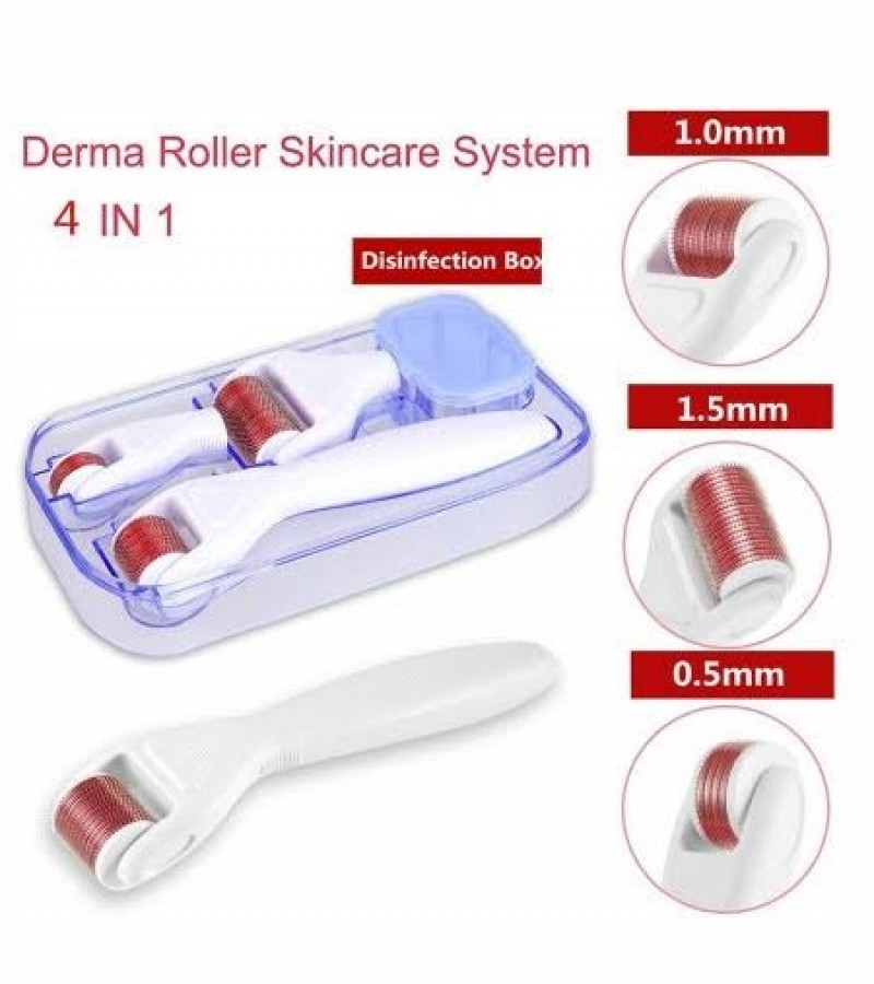 4 in Derma Roller Set 0.5mm, 1.0mm, 1.5mm Titanium Micro Needles
