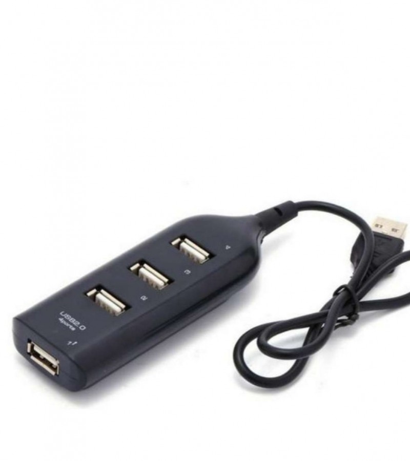 4 Port High-Speed USB Hub - Black