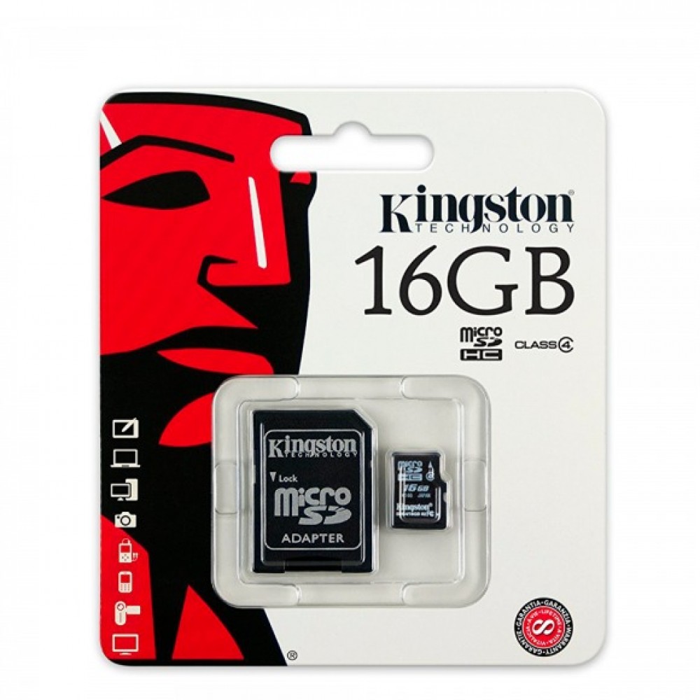 KIGSTONE 16GB Micro SDHC Memory Card With SD Adapter