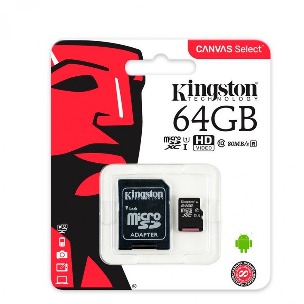 KIGSTONE 64GB Micro SDHC Memory Card With SD Adapter