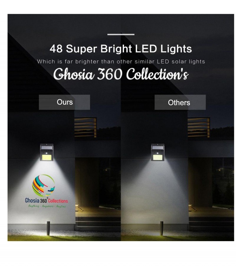 48LED COB Solar Light Human Infrared PIR Motion Sensor Wall Lamp Security Outdoor Lighting