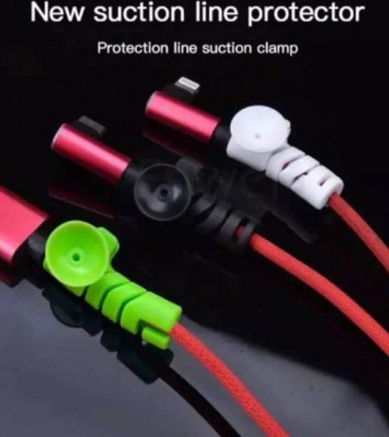 4Pcs Spiral Data Cable Protective Cover Suction Cup Is Suitable for The Charging Cable