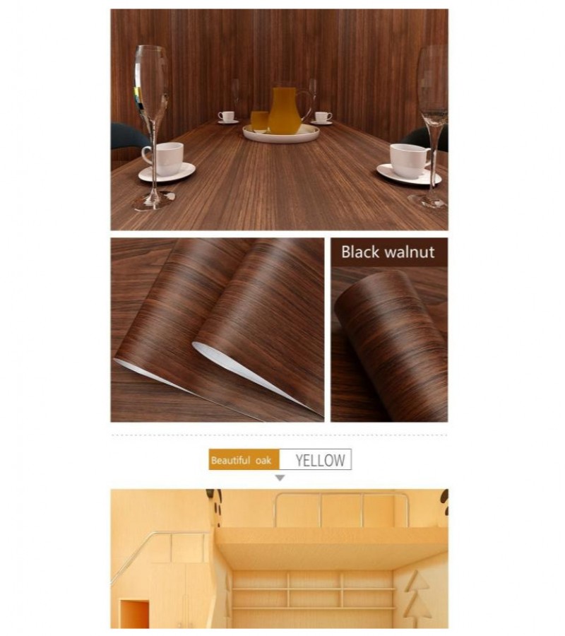 1M Waterproof Wood Vinyl Wallpaper Roll Self Adhesive Contact Paper Doors