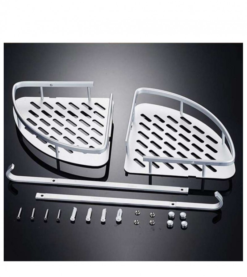 2 Layer Aluminium Bathroom Corner Rack