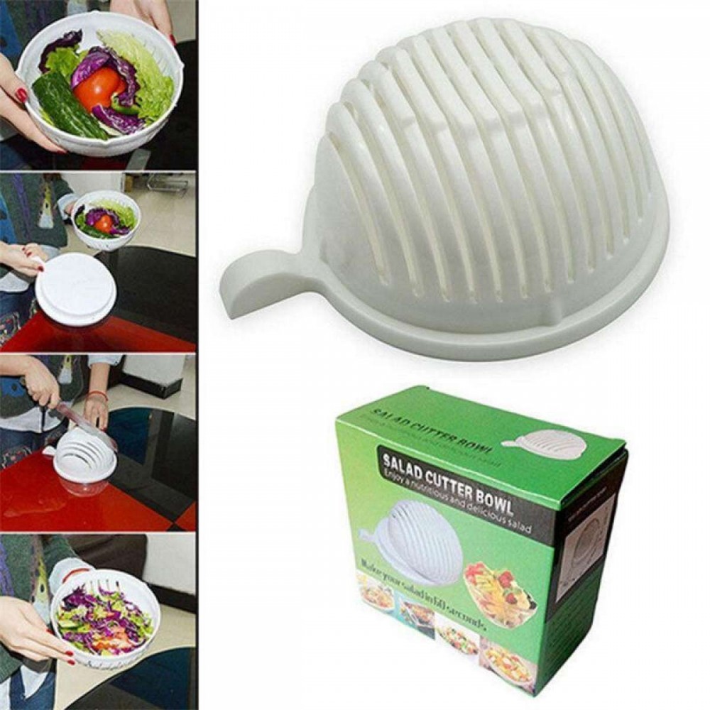 60 Second Salad Cutter Bowl Easy Salad Fruit Vegetable Washer And Cutter