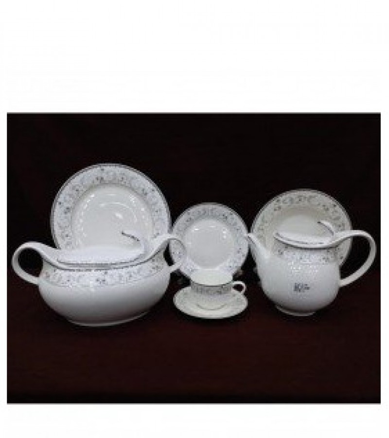 61 Piece Elegant Bone China Dinner Set - 8 Person Serving - 21KG