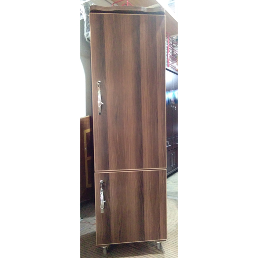 Single Door Railing Wardrobe - Removable Shelves - Brown