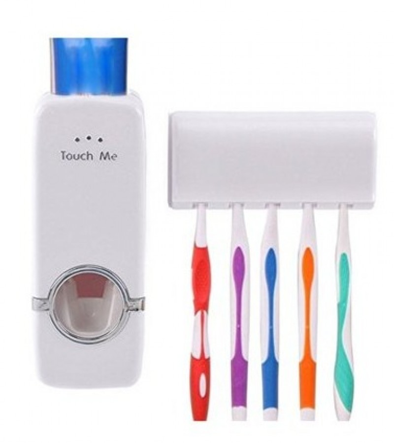 Automatic Toothpaste Dispenser and Toothbrush Holder