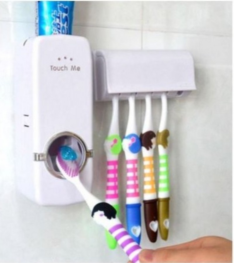Automatic Toothpaste Dispenser and Toothbrush Holder