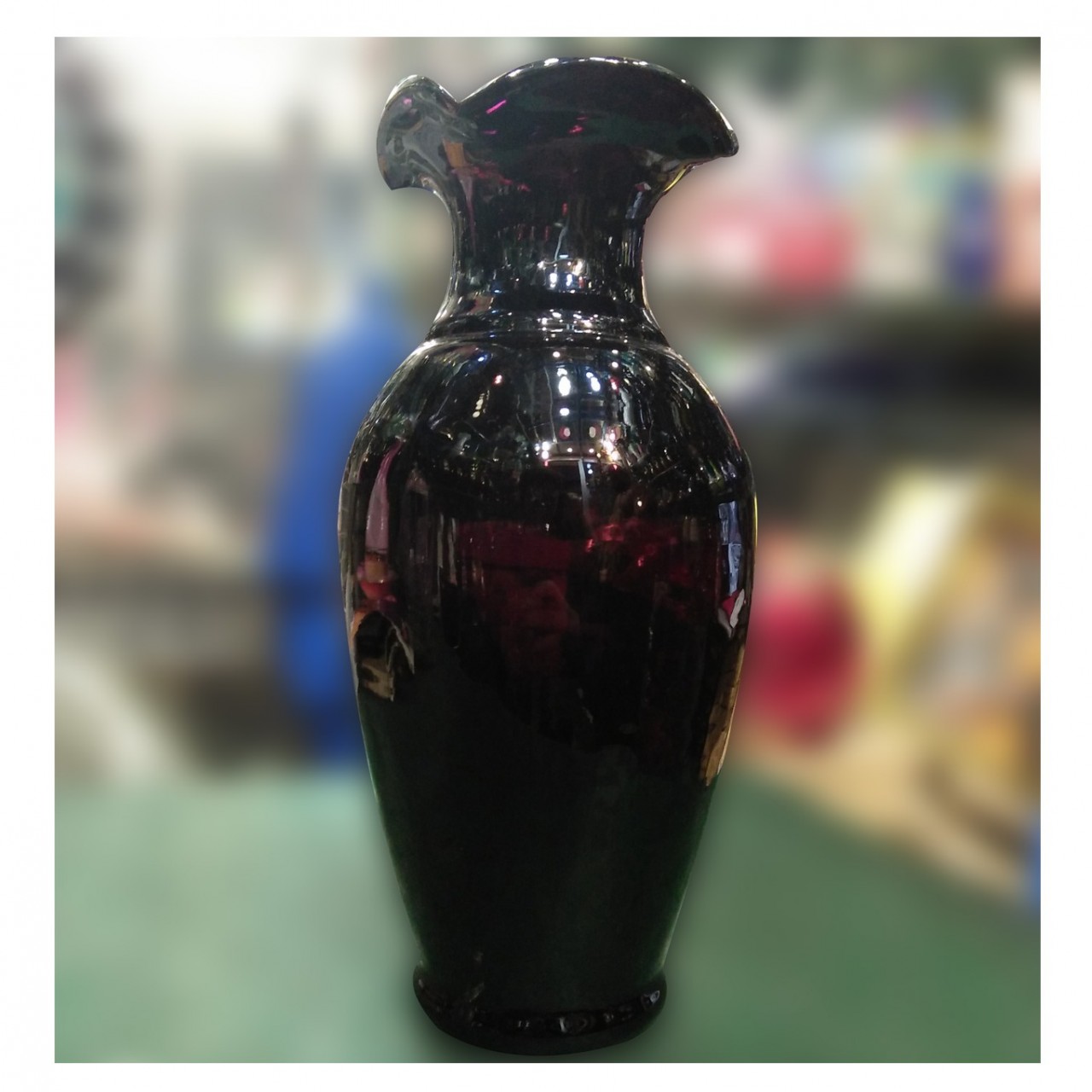 Black Glass Vase Guldaan For Home Decoration