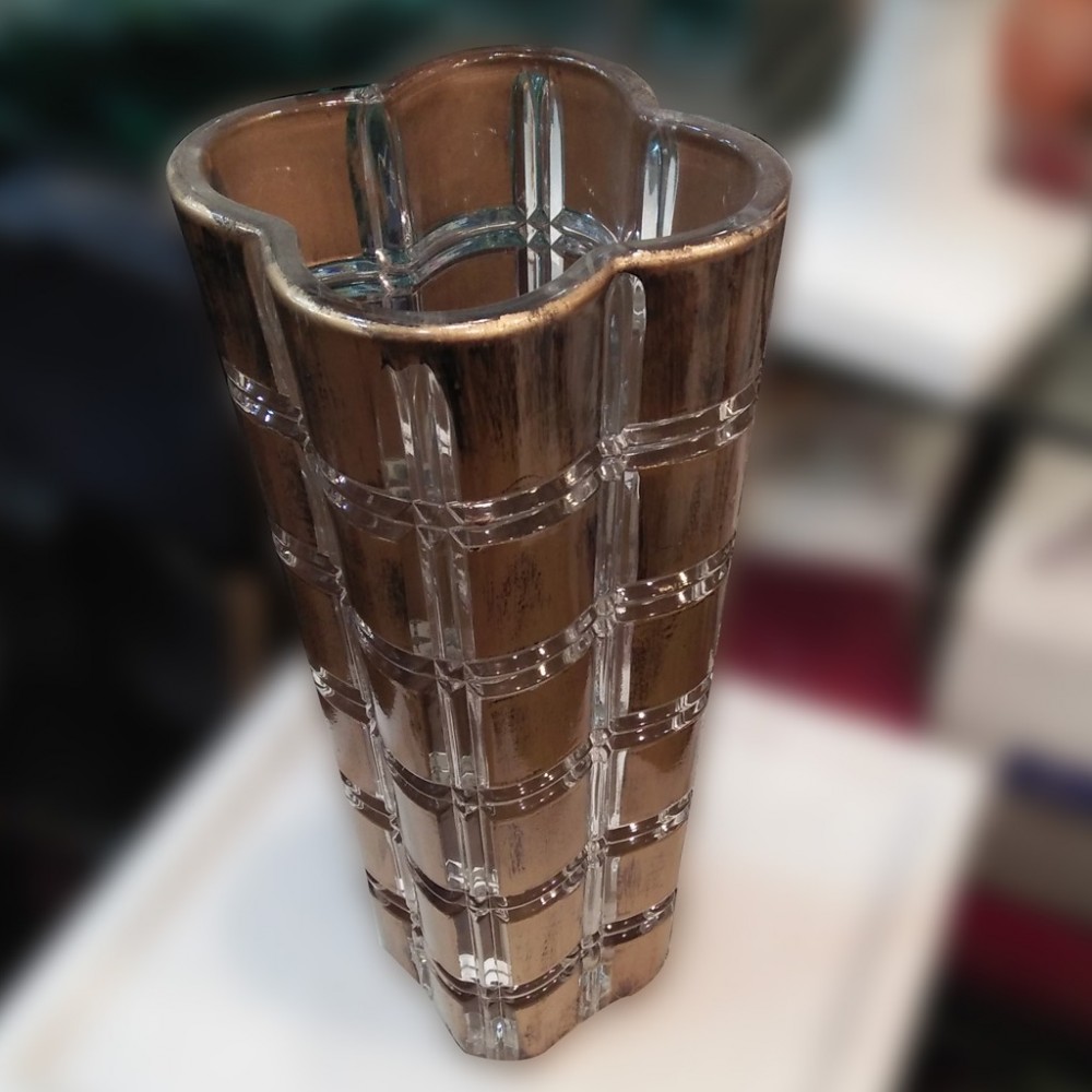 Brown Glass Vase Fancy Guldaan For Home & Office Decoration