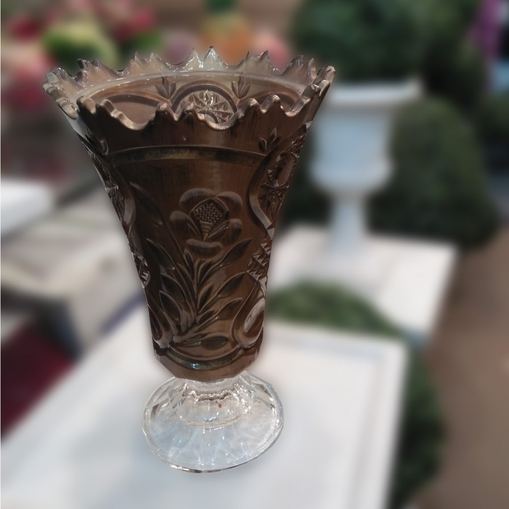 Brown Glass Vase Guldaan For Home & Office Decoration