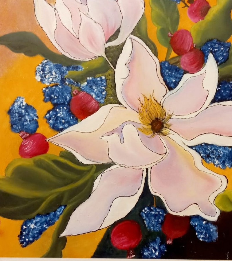 Elegant handmade  oil painting.