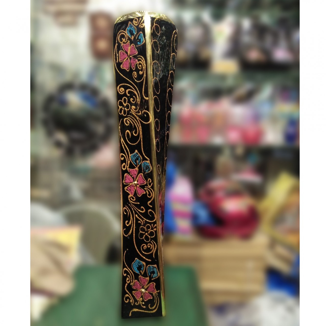 Curved Printed Glass Vase Guldaan For Home Decoration