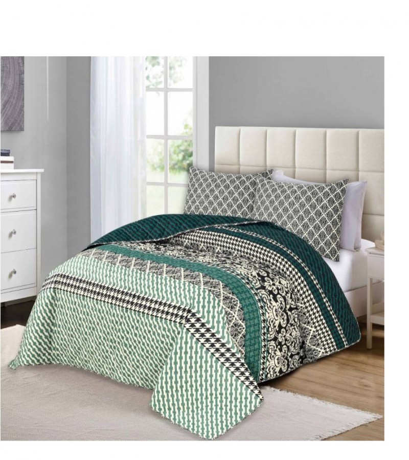 Green Houdstooth Polycotton Bedsheet Set