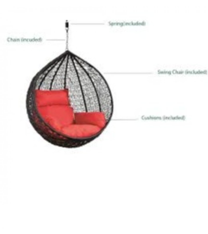 Hanging Swing Chair for ceiling + Cushion set + Chain + S hook - STAND NOT INCLUDED