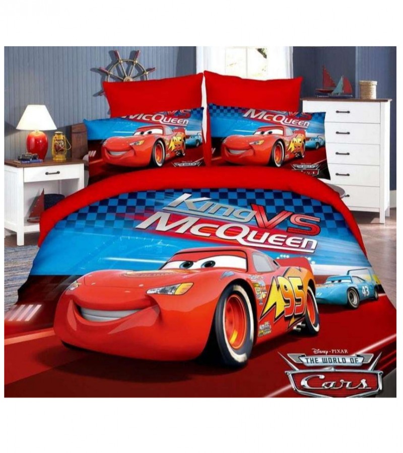 Kids Cartoon Single Bedsheet with 1 Pillow Cover