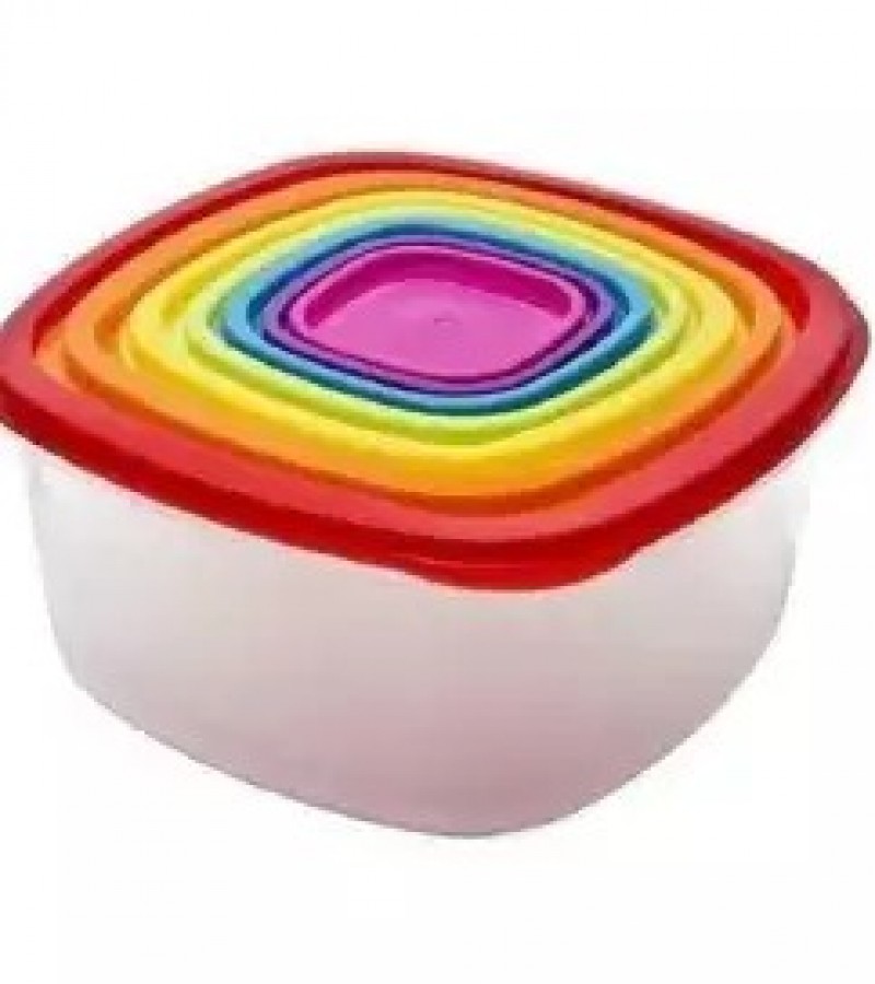 Pack of 7 - Plastic Box Food Container