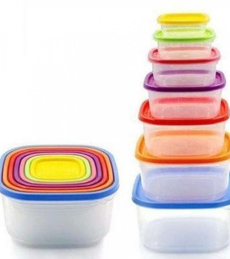 Pack of 7 - Plastic Box Food Container