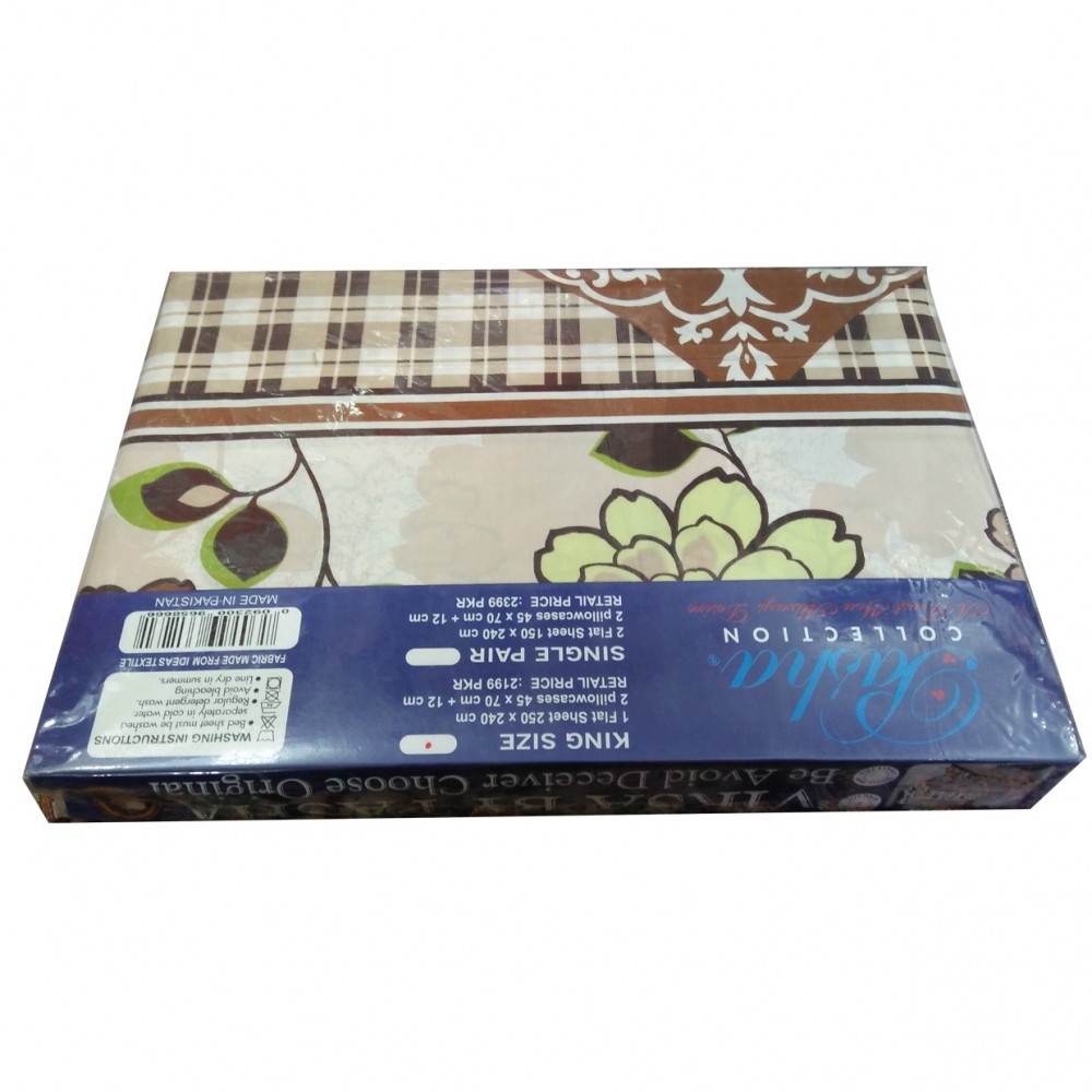 Pasha Collection Double Virsa Bed Sheet Des-8030 With 2 Pillow Covers