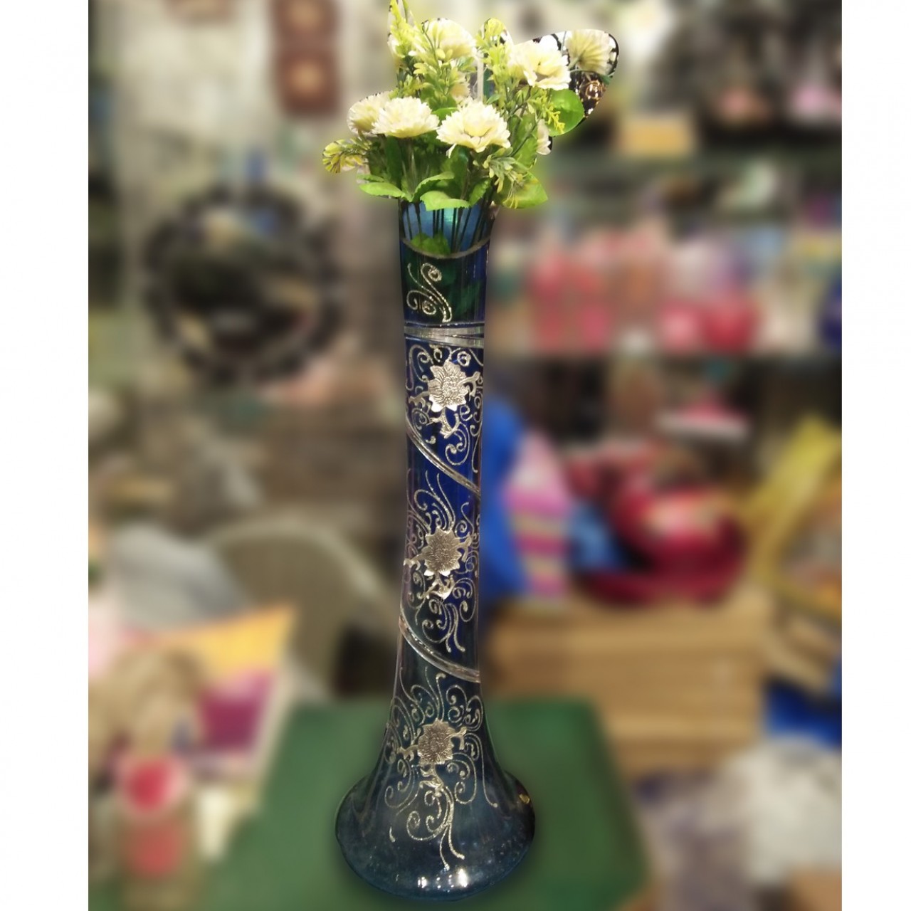 Qalam Printed Glass Vase Guldaan For Home Decoration