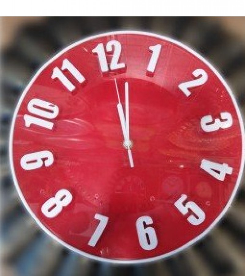 Quartz Plastic Red Wall Clock