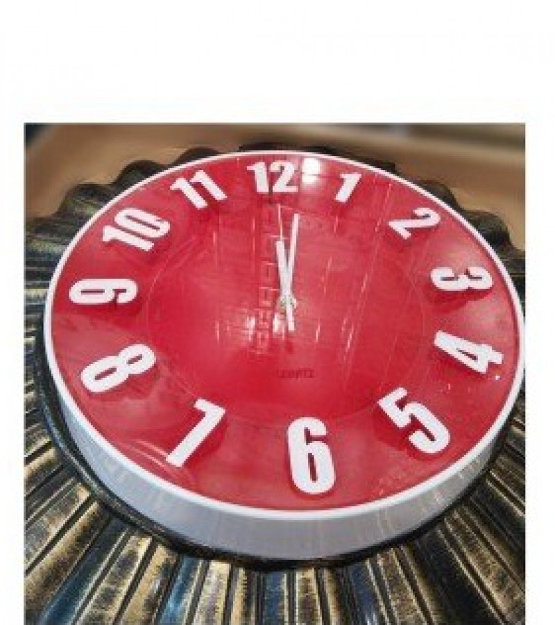 Quartz Plastic Red Wall Clock