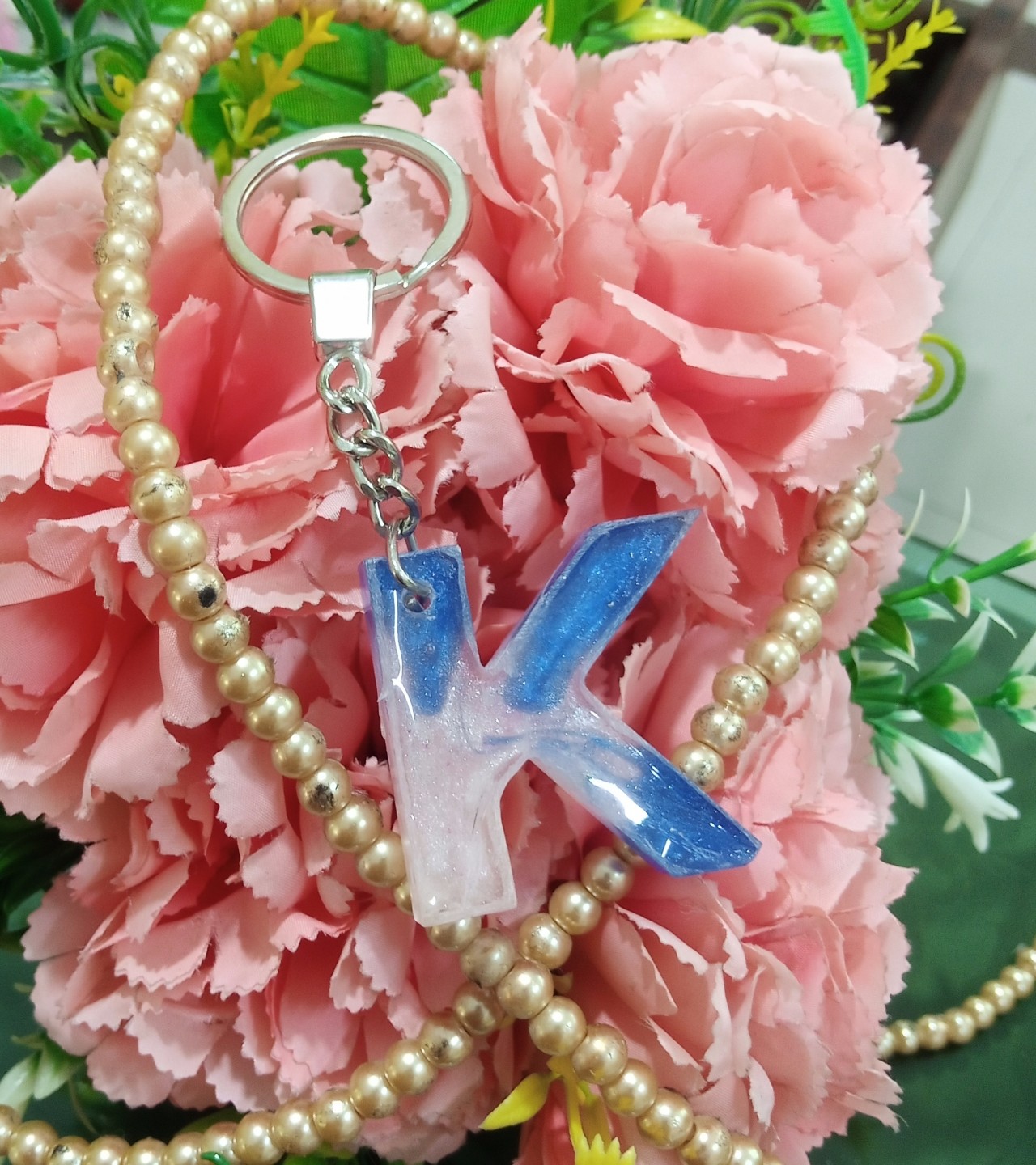 Resin  and Acrylic Letter Keychains .