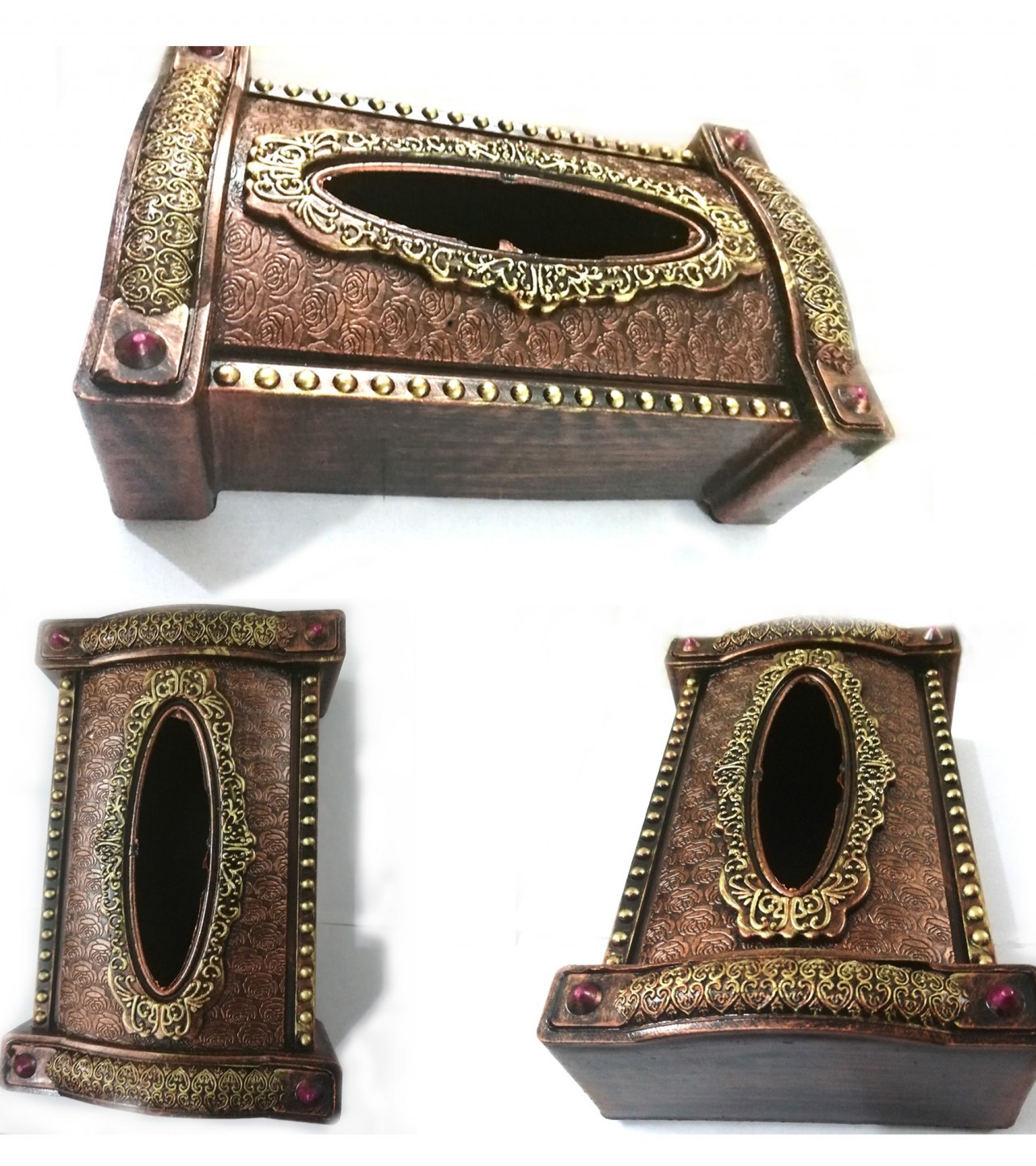 Tissue Paper Box Holder - Brownish Golden - Environmental Plastic