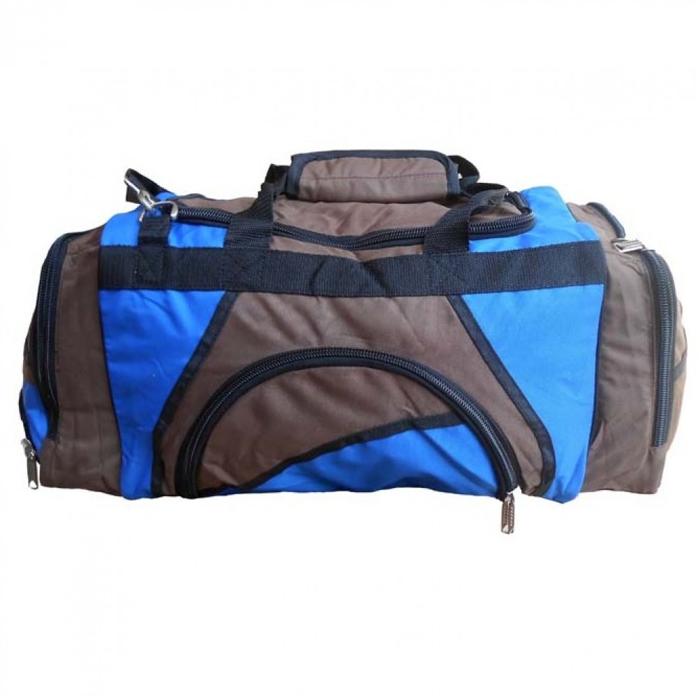 Travel Bag - Medium - Brown & Royal Blue