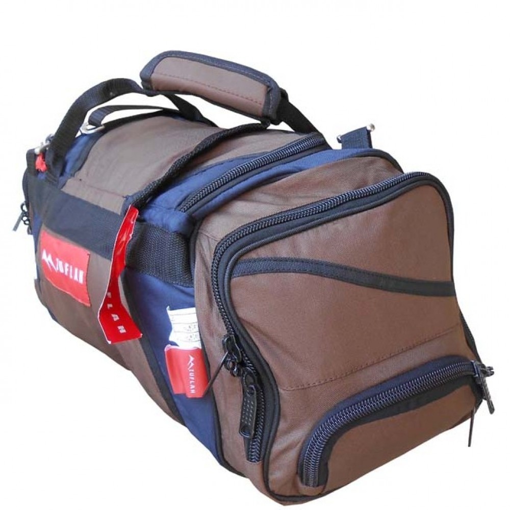 Travel Bag - Small - Brown & Navy Blue