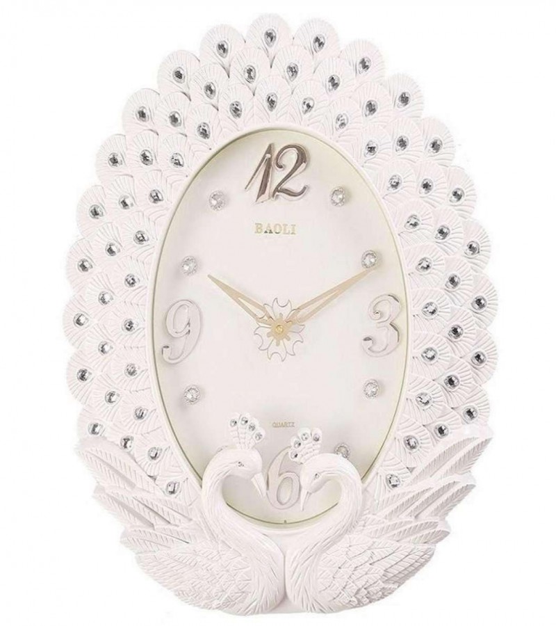 wall clock peacock whait