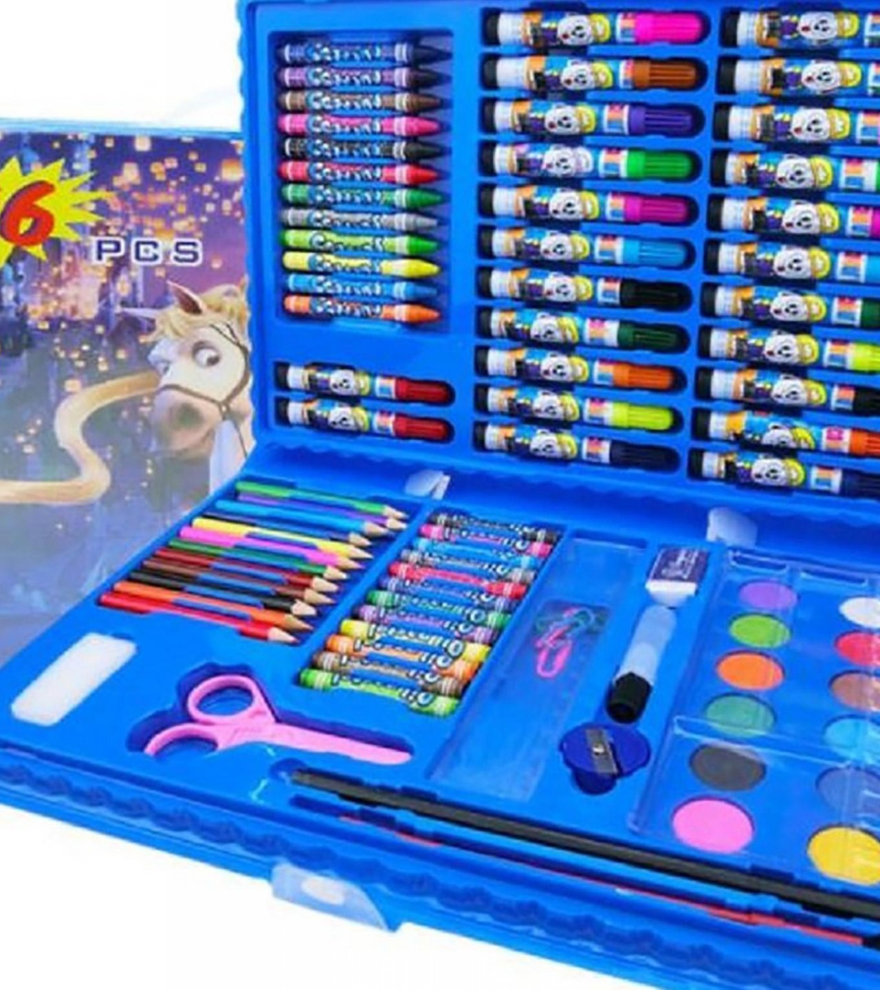86 Pieces Multi Coloring Kit/Set With Button Box