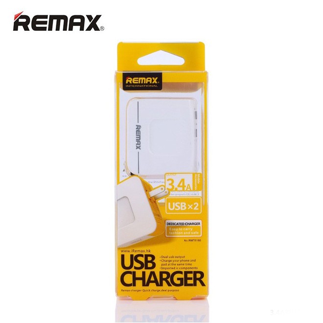 USB Charger with 2 Ports RMT6188 by Remax