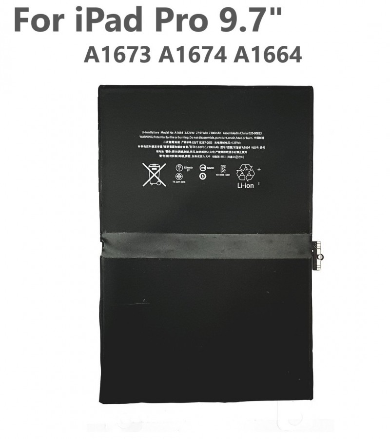 A1664 battery for ipad pro 9.7 inch A1673 A1674 Capacity-7306mAh